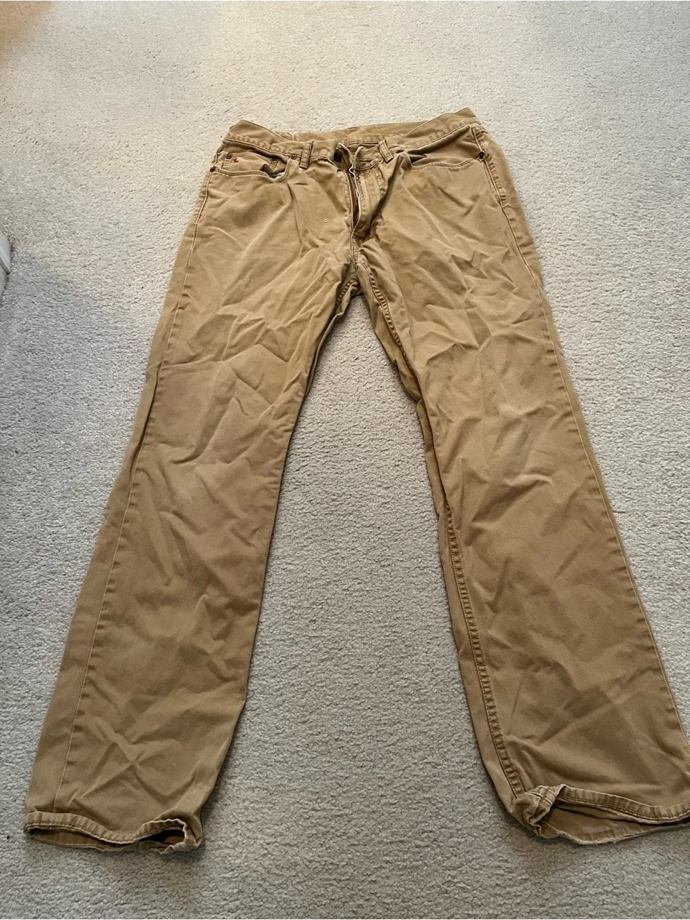 Men's Khaki Straight-Leg Pants